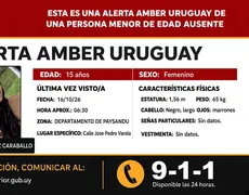 Alerta Amber: buscan a Camila Ayelén Rodríguez, ausente en Paysandú
